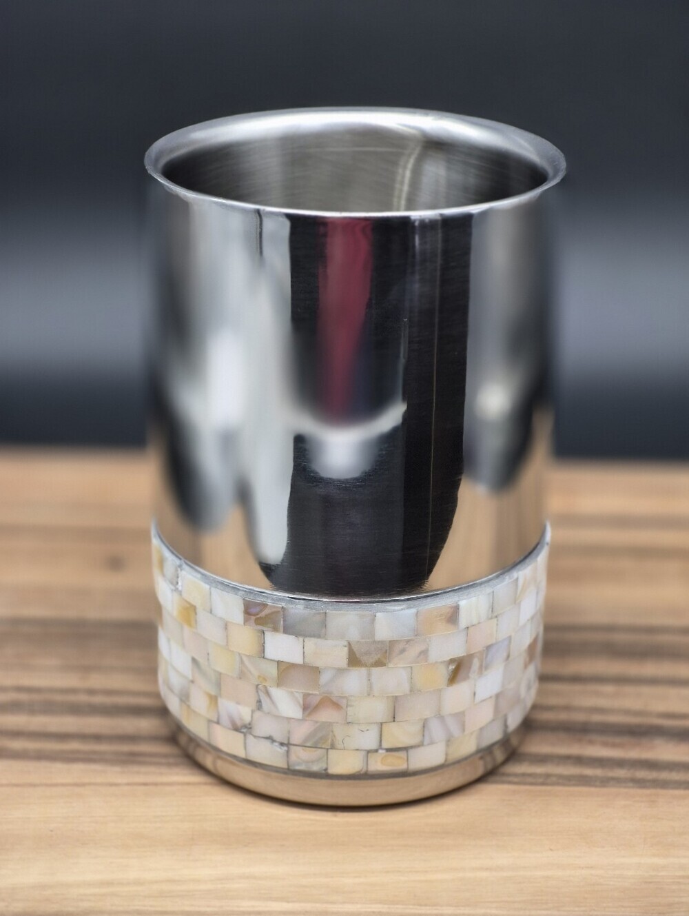Anna New York Wine Chiller with Mother-of-Pearl Like Mosaic Accent, 7×4.5, NWT